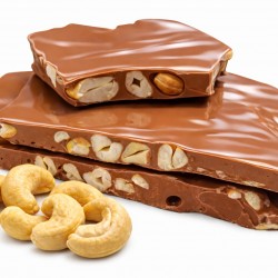 Крафтовий шоколад молочний з кеш'ю ТМ CacaoGold